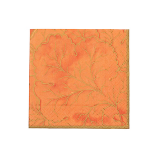 Gilded Majolica Coral Cocktail Napkins - includes 20 Cocktail Napkins