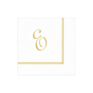 Hemstitch Script Single Initial E Napkin Cocktail W/Initial