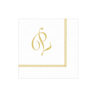 Hemstitch Script Single Initial "P" Cocktail Napkin - package of 20
