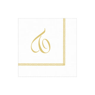 Hemstitch Script Single Initial "T" Cocktail Napkin - package of 20