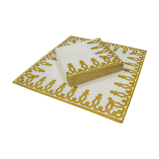Dessin Passementerie Gold-Ppr Linen Napkin Airlaid Cocktail-15 In