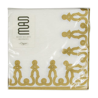 Dessin Passementerie Gold-Ppr Linen Napkin Airlaid Cocktail-15 In