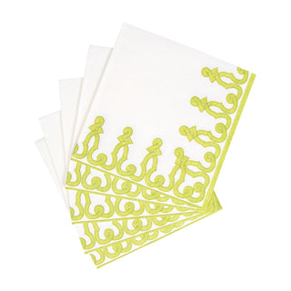 Dessin Passementerie Moss Green-Ppr Napkin Airlaid Cocktail-15 In