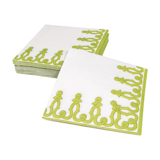 Dessin Passementerie Moss Green-Ppr Napkin Airlaid Cocktail-15 In