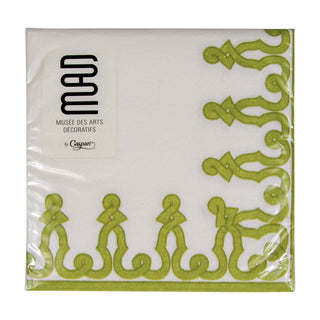 Dessin Passementerie Moss Green-Ppr Napkin Airlaid Cocktail-15 In