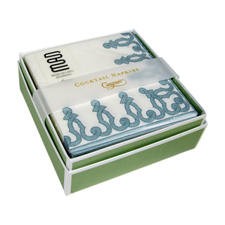Dessin Passementerie Stone Blue-Ppr Napkin Box Cocktail-Airlaid