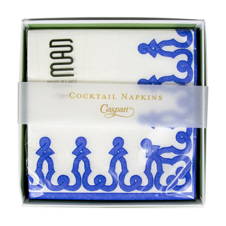 Dessin Passementerie Riviera Blue-P Napkin Box Cocktail-Airlaid