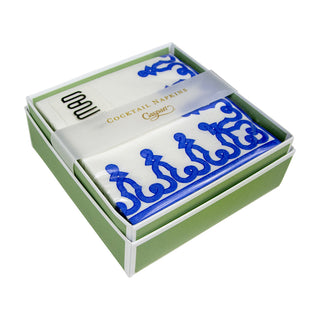 Dessin Passementerie Riviera Blue-P Napkin Box Cocktail-Airlaid