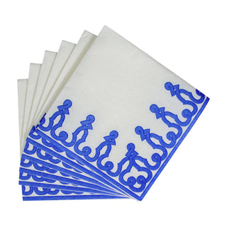 Dessin Passementerie Riviera Blue-P Napkin Airlaid Cocktail-15 In