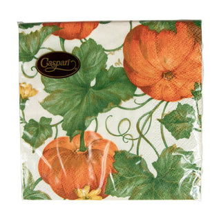 Heirloom Pumpkins Ivory/Orange Napkin Cocktail