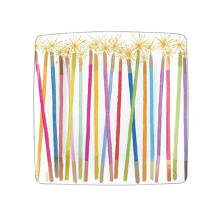 Candles White Multi  Sq Salad/Dessert Plates Square