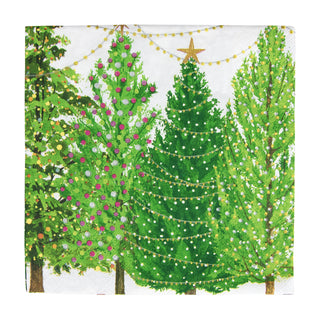 Christmas Trees With Lights Napkin Luncheon