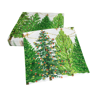 Christmas Trees With Lights Napkin Luncheon