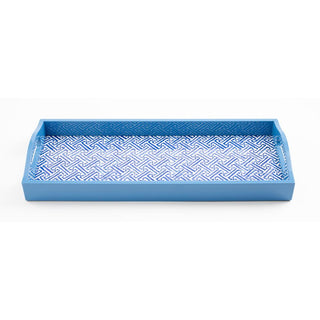 Fretwork Blue Lacquer Bar Tray-20X8