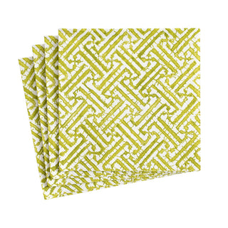Fretwork Moss Green Napkin Cocktail