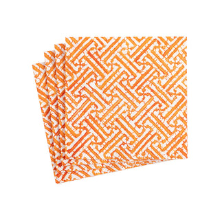 Fretwork Orange Napkin Cocktail