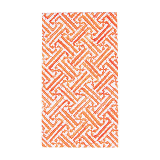 Fretwork Orange Guest Towel - package of 15