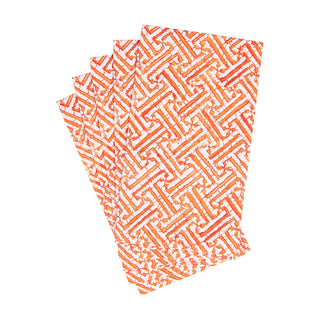 Fretwork Orange Guest Towel - package of 15