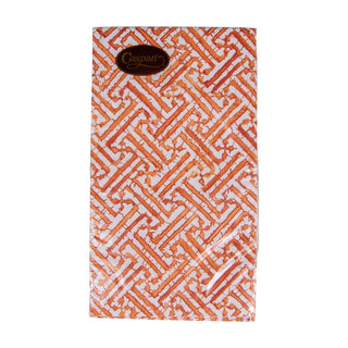 Fretwork Orange Guest Towel - package of 15