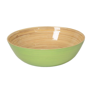 Shallow Lacquered Bamboo Bowl in Pastel Green - 1 Each