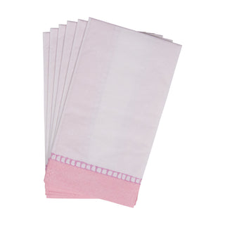 Linen Border Petal Pink Guest Towel