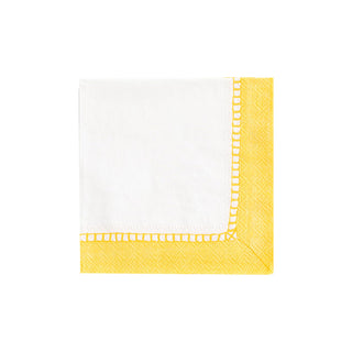 Linen Border Yellow Napkin Cocktail