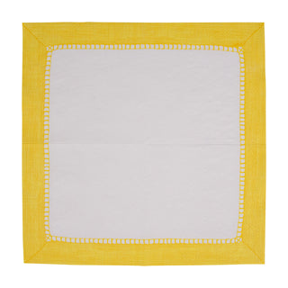 Linen Border Yellow Napkin Cocktail