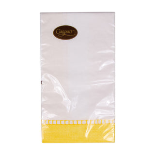 Linen Border Yellow Guest Towel