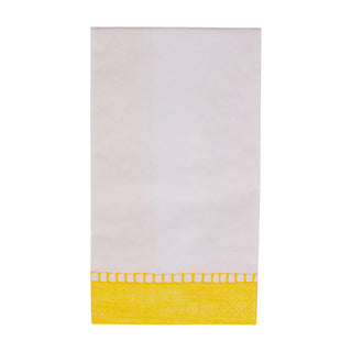 Linen Border Yellow Guest Towel