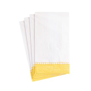Linen Border Yellow Guest Towel