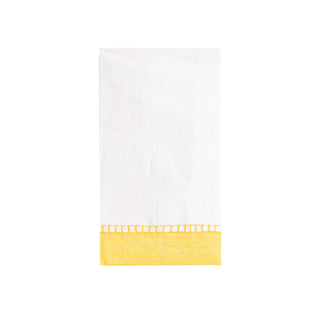 Linen Border Yellow Guest Towel