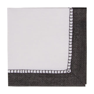 Linen Border Black Napkin Cocktail