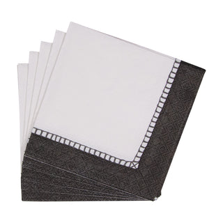Linen Border Black Napkin Cocktail