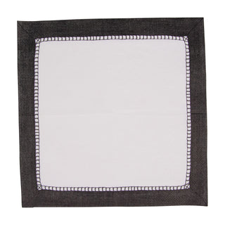 Linen Border Black Napkin Cocktail