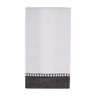Linen Border Black Guest Towel