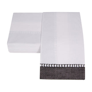 Linen Border Black Guest Towel