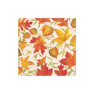 Woodland Leaves Ivory  Napkin Box Cocktail - 40 per box