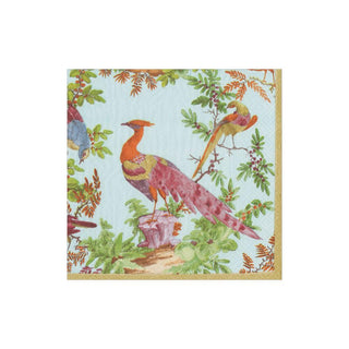 Chelsea Birds Celadon  Napkin Box Cocktail - 40 per box