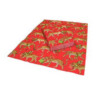 Christmas Leopards Red Guest Towel