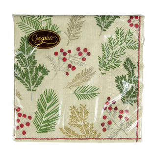 Sprigs And Berries Linen Napkin Cocktail