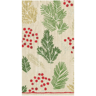 Sprigs And Berries Linen Guest Towel