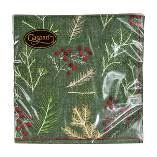 Sprigs And Berries Evergreen Napkin Cocktail