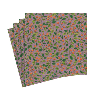 Berries And Leaves Soft Plum Napkin Luncheon