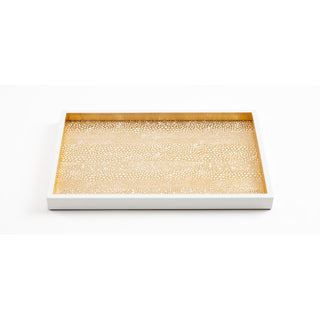 Pebble Gold Lacquer Sm Rect Tray-8 7/8 X 13 3/4