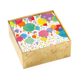 Balloons And Confetti White  Napkin Box Cocktail - 40 per box