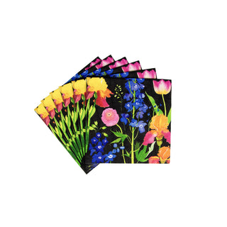 Summer Garden Black  Napkin Box Cocktail - 40 per box