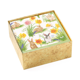 Bunnies And Daffodils  Napkin Box Cocktail - 40 per box