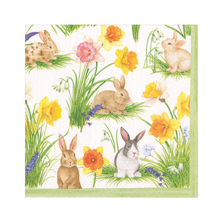 Bunnies And Daffodils Napkin Luncheon