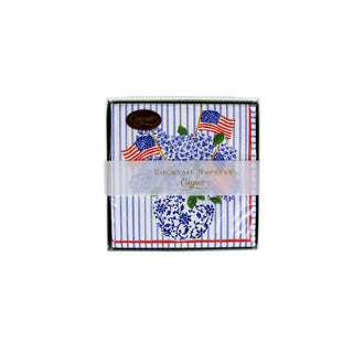 Flags And Hydrangeas  Napkin Box Cocktail - 40 per box