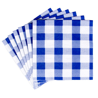 Gingham Blue Napkin Cocktail